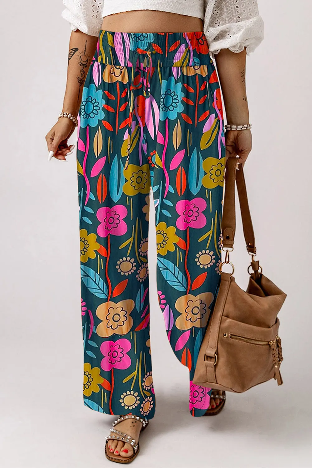 🌼 Printed High Waist Wide Leg Pants 🌼