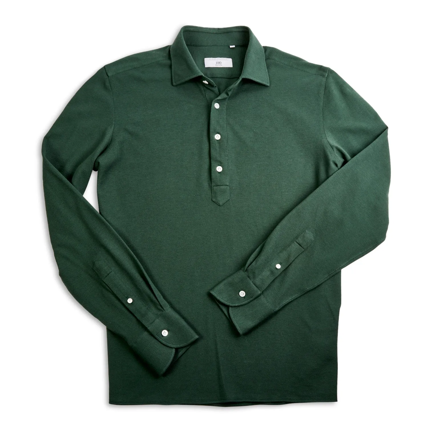 100 Hands x Kirby Allison Dark Green Long Sleeve Knit Polo