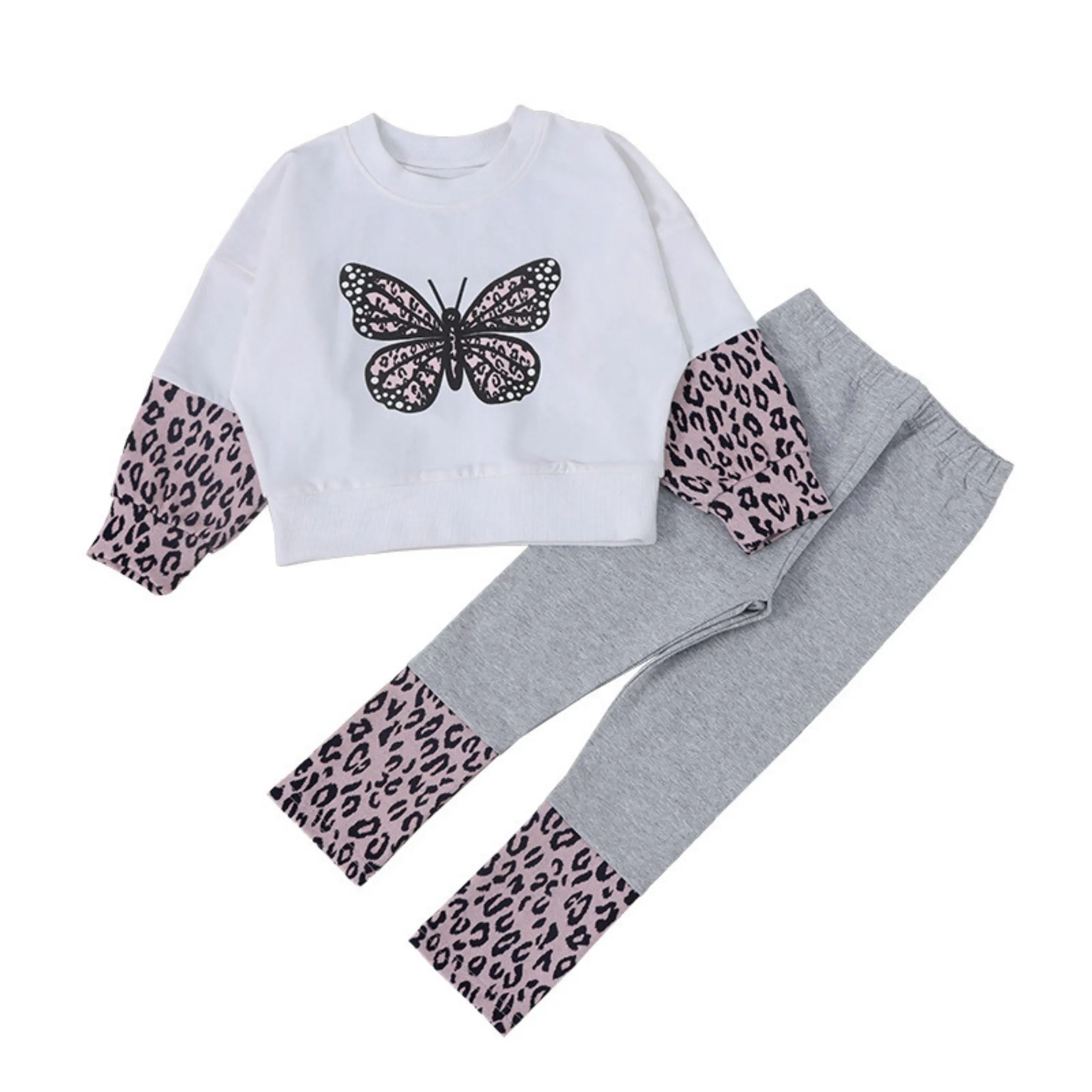 2 Piece Butterfly Girl Top And Trouser Set