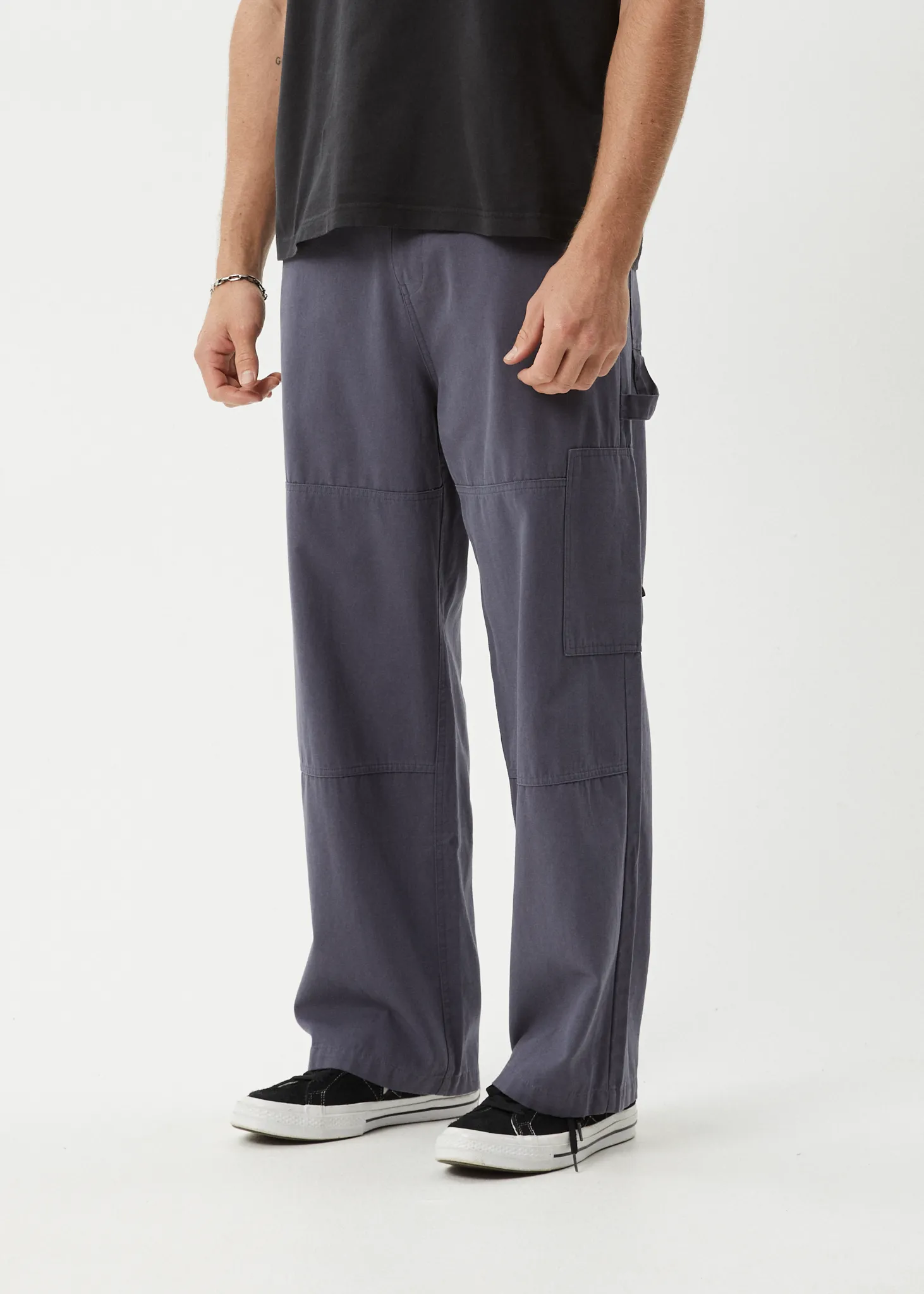 AFENDS Mens Richmond - Canvas Carpenter Pants - Marlin