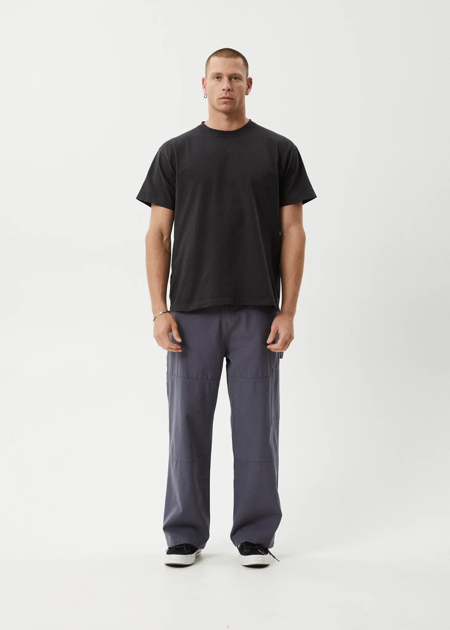 AFENDS Mens Richmond - Canvas Carpenter Pants - Marlin