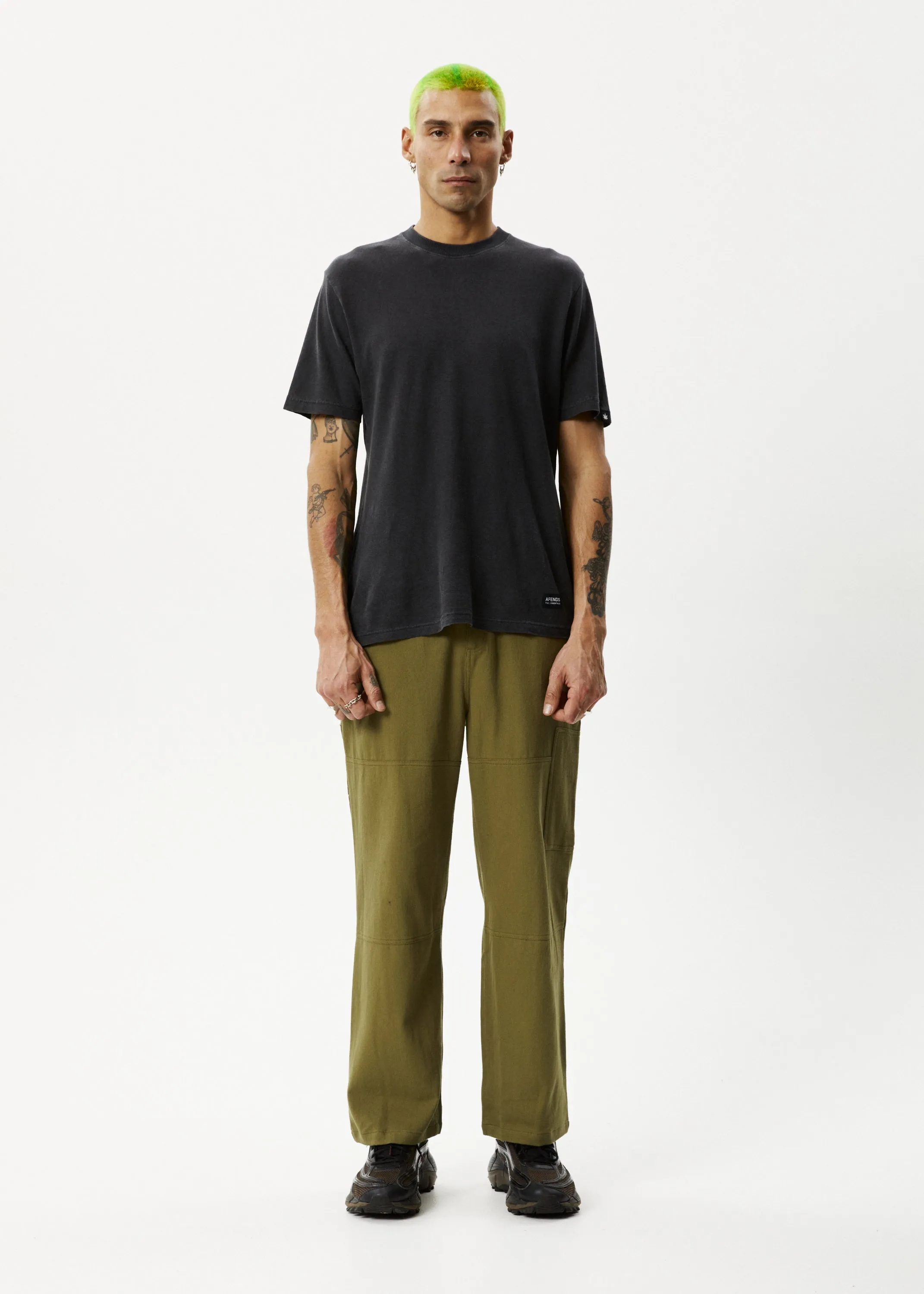 AFENDS Mens Richmond - Carpenter Pants - Military