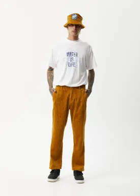 AFENDS Mens Waterfall Ninety Twos - Corduroy Relaxed Pants - Mustard