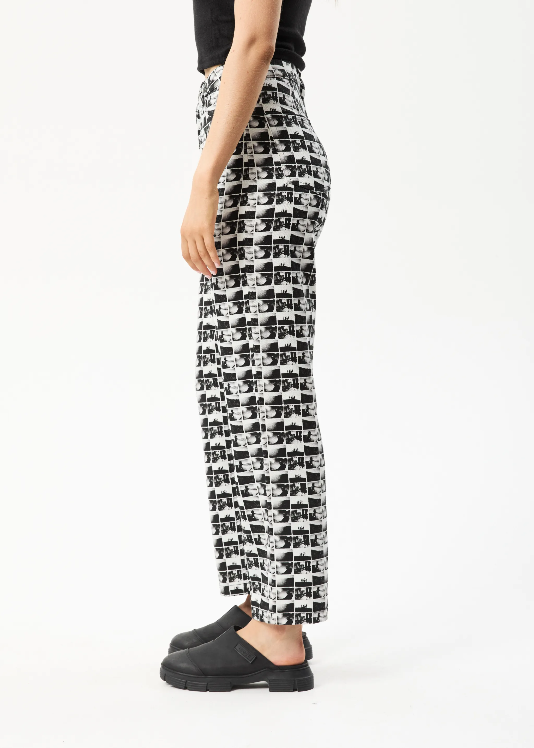 AFENDS Womens Chaos Shelby - Wide Leg Pants - Black