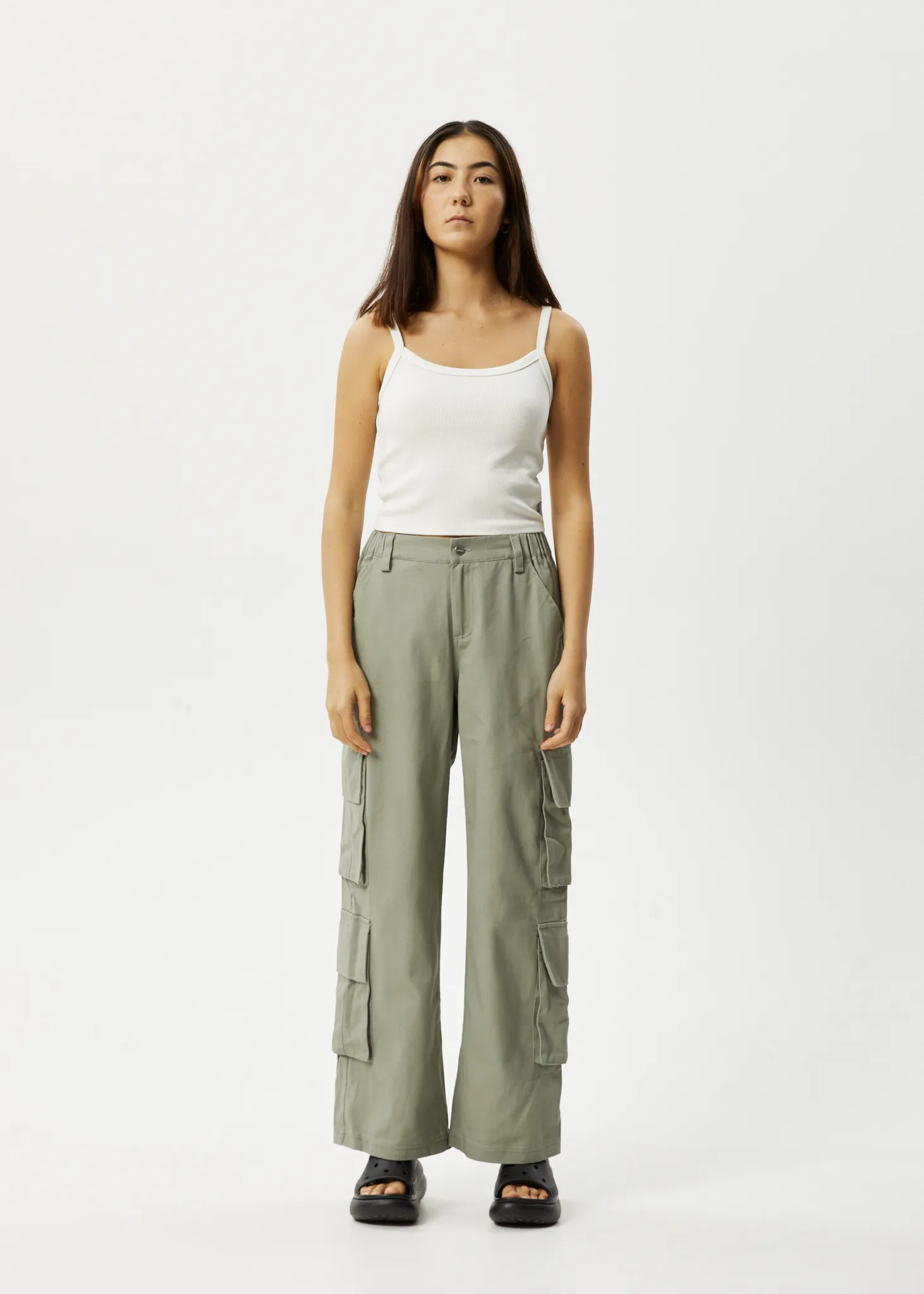 AFENDS Womens Midnight - Cargo Pants - Olive