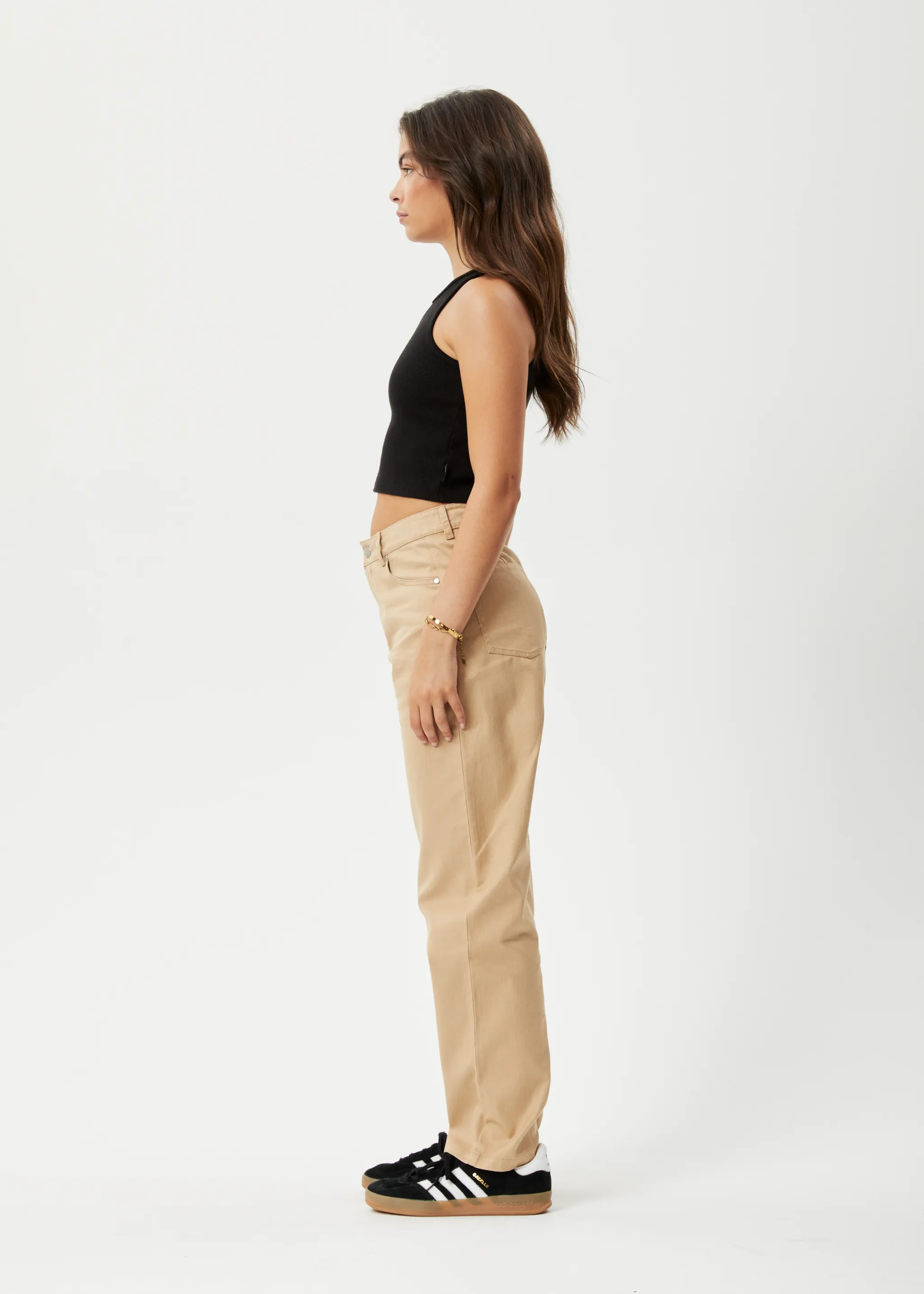 AFENDS Womens Shelby - Wide Leg Pants - Tan