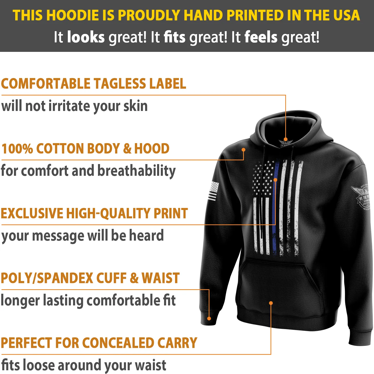 American Flag Thin Blue Line Hoodie