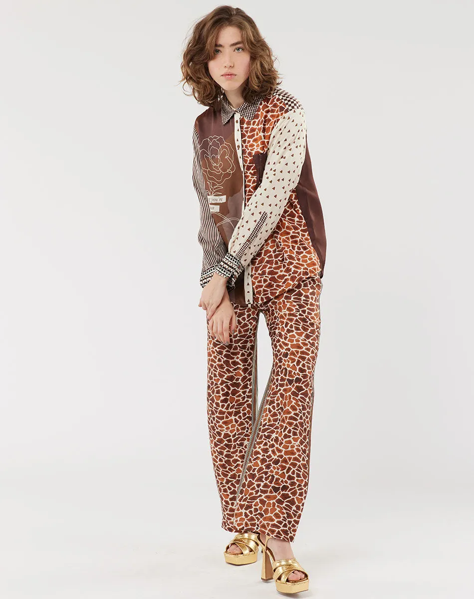 Bailey Straight Leg Chocolate Printed Pants