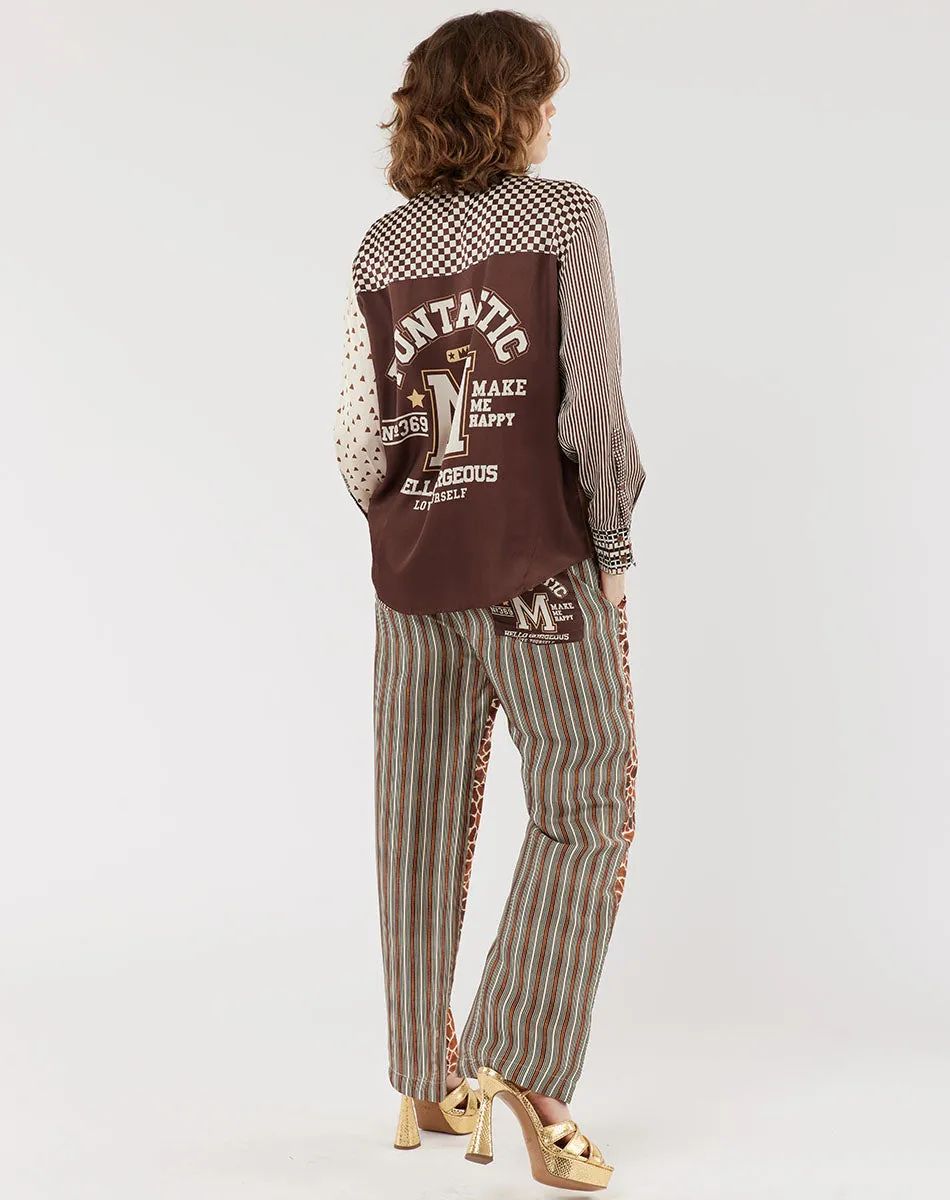 Bailey Straight Leg Chocolate Printed Pants