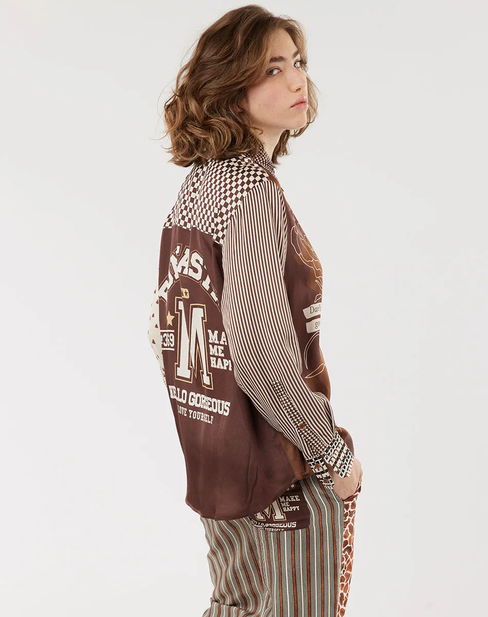 Bailey Straight Leg Chocolate Printed Pants