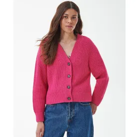 Barbour Bracken Cardigan In Pink Dahlia LKN1435