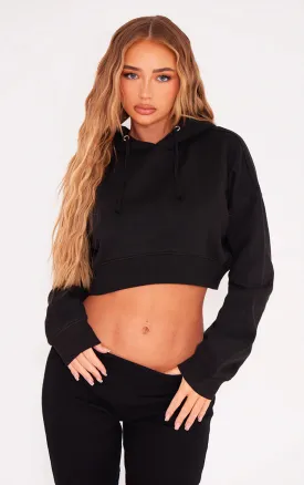 Black Cropped Fit Hoodie