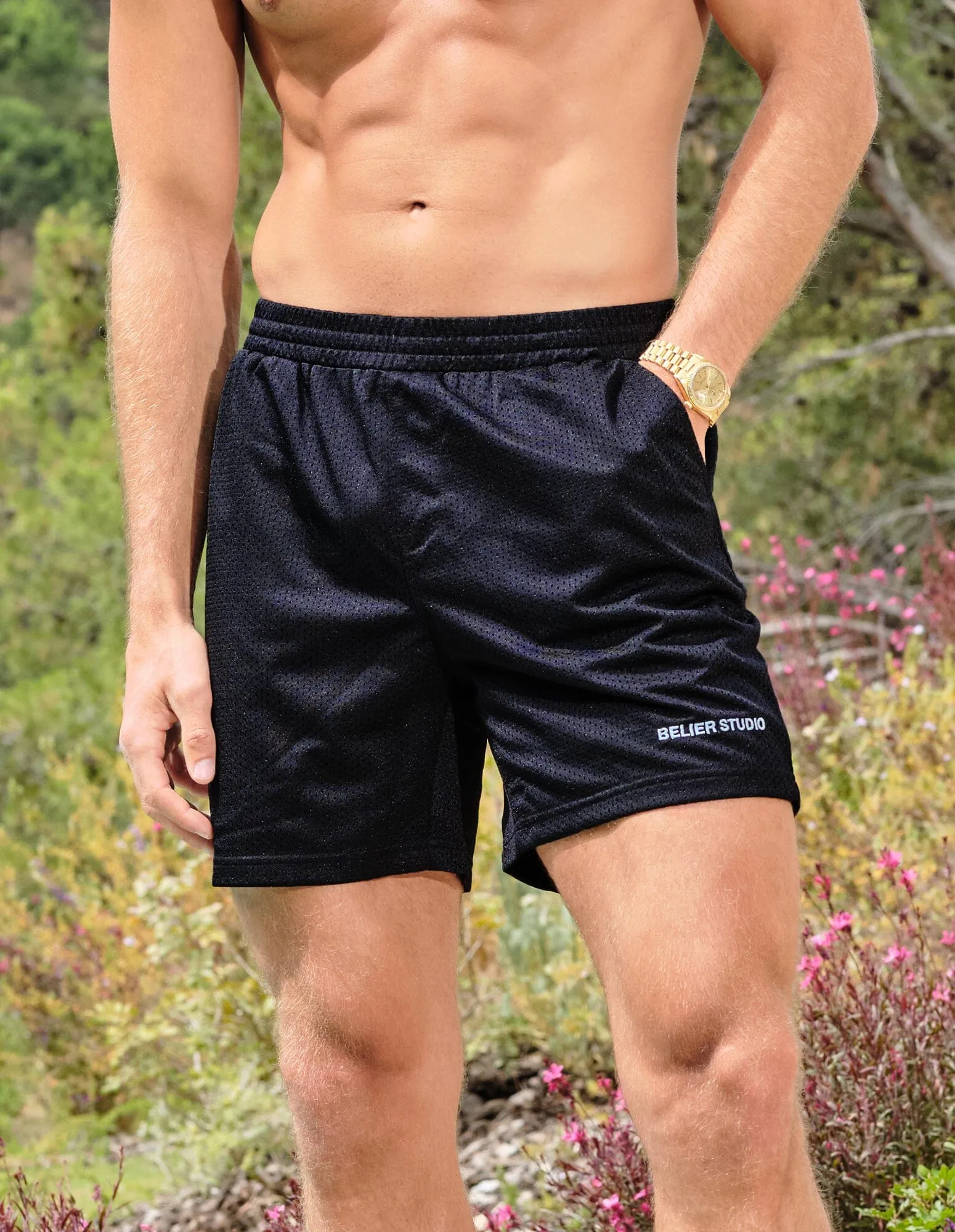 Black Essential Mesh Short