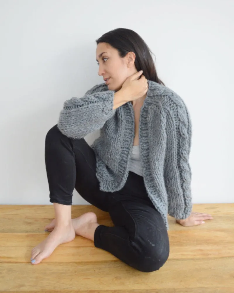 Cable Sleeved Cardi - Downloadable Chunky Knitting Pattern