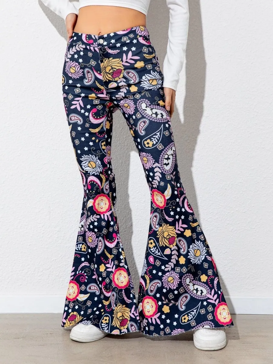 Chic High Waist Flare Leg Pants