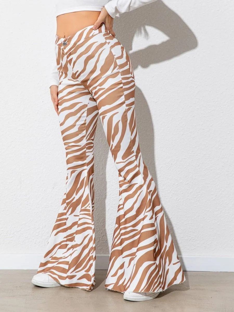 Chic High Waist Flare Leg Pants