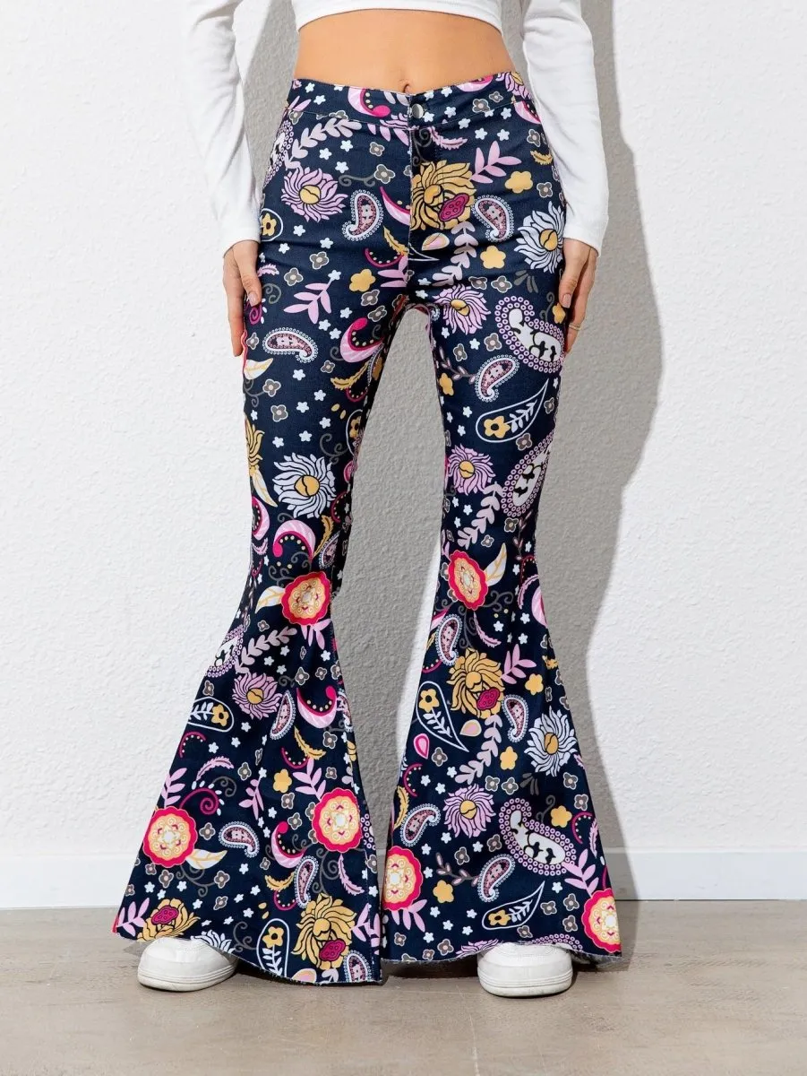 Chic High Waist Flare Leg Pants