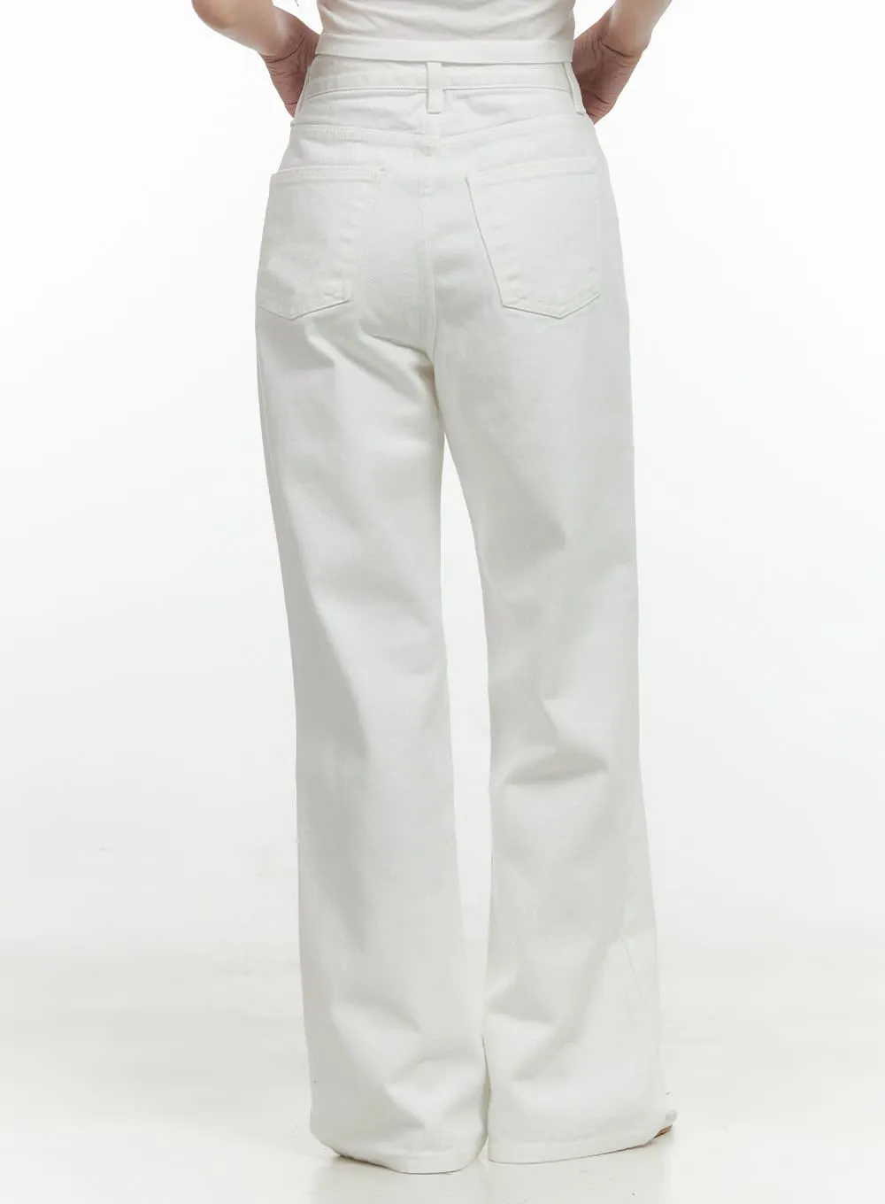 Cotton Solid Wide-Leg Pants OS423