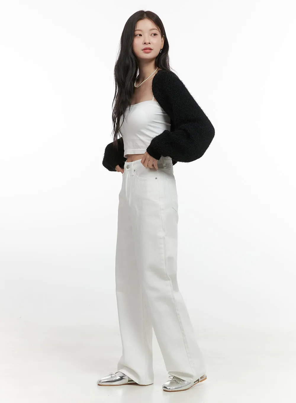 Cotton Solid Wide-Leg Pants OS423