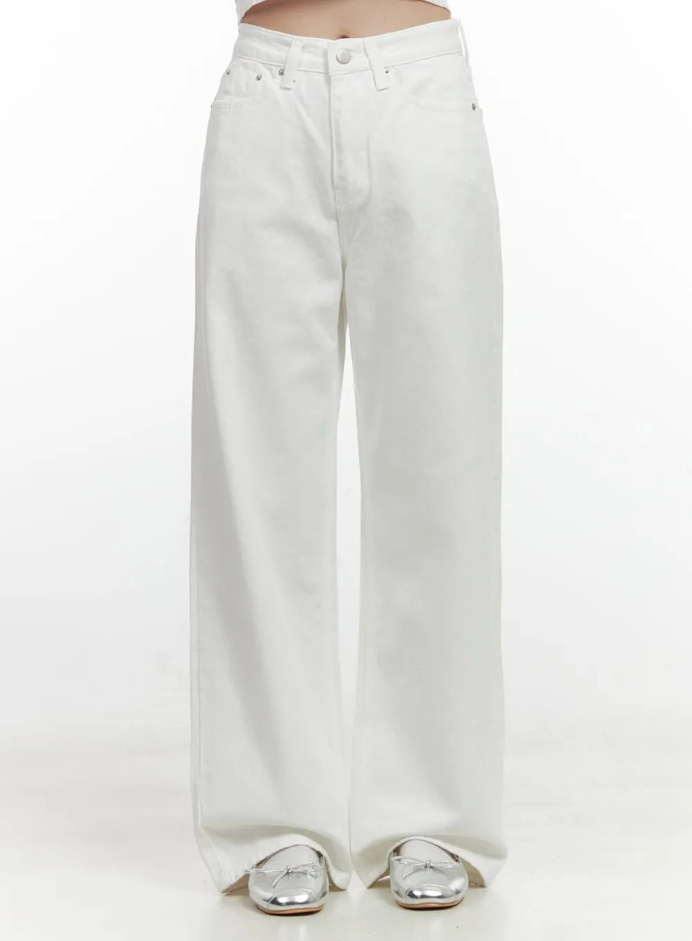 Cotton Solid Wide-Leg Pants OS423