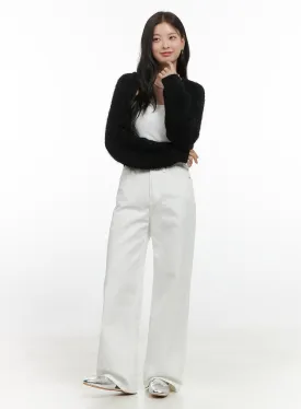 Cotton Solid Wide-Leg Pants OS423