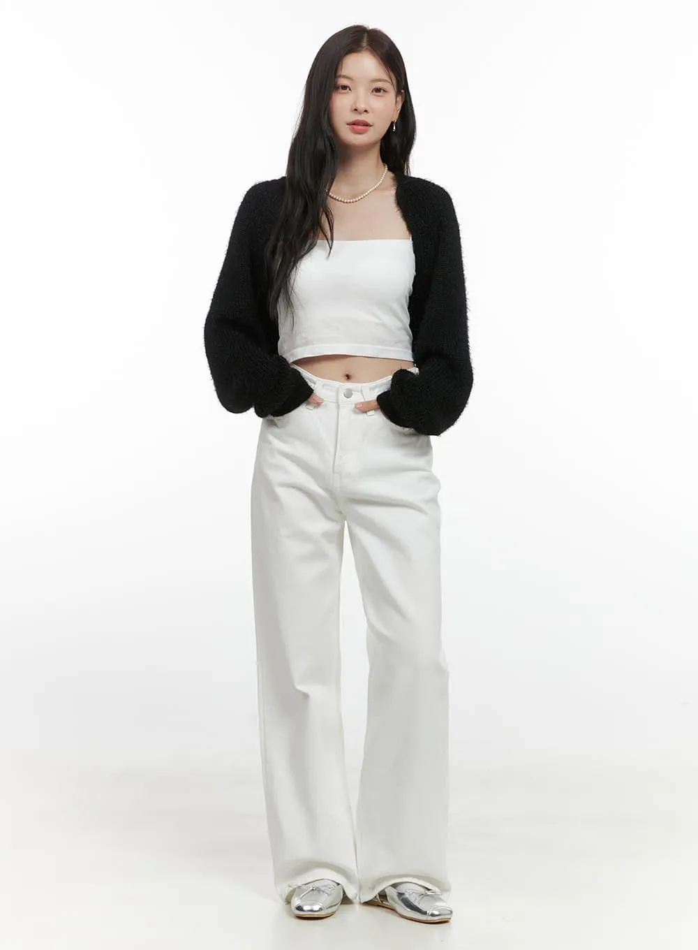 Cotton Solid Wide-Leg Pants OS423