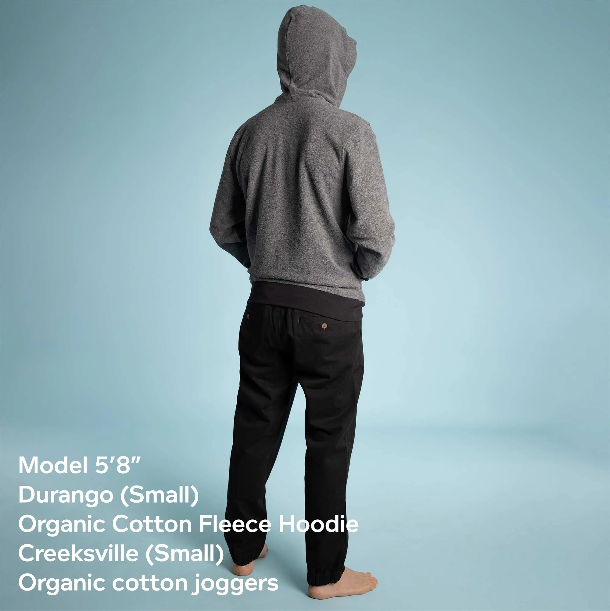 CREEKSVILLE 100% Organic Cotton Jogger Pants (Covered Organic Elastic Waistband, OC Thread Option, Biodegradable)