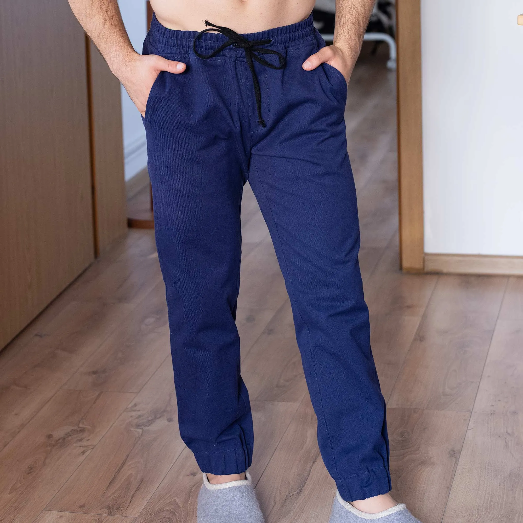 CREEKSVILLE 100% Organic Cotton Jogger Pants (Covered Organic Elastic Waistband, OC Thread Option, Biodegradable)