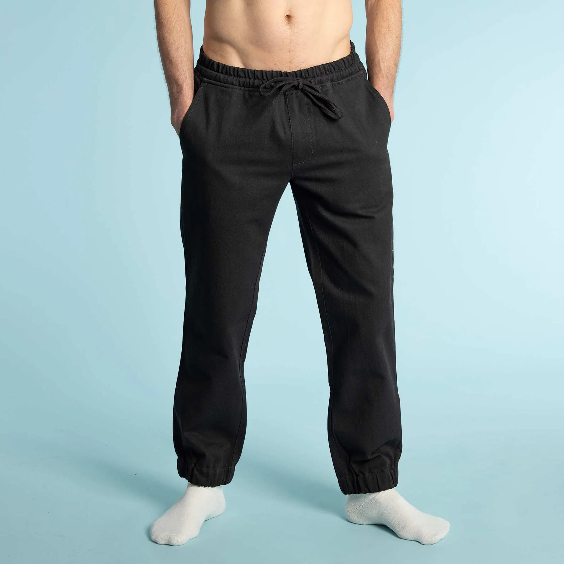 CREEKSVILLE 100% Organic Cotton Jogger Pants (Covered Organic Elastic Waistband, OC Thread Option, Biodegradable)