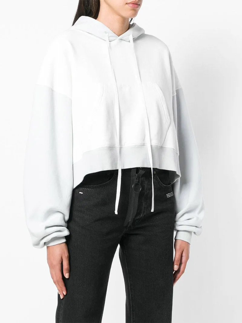 Cropped Colour Block Hoodie