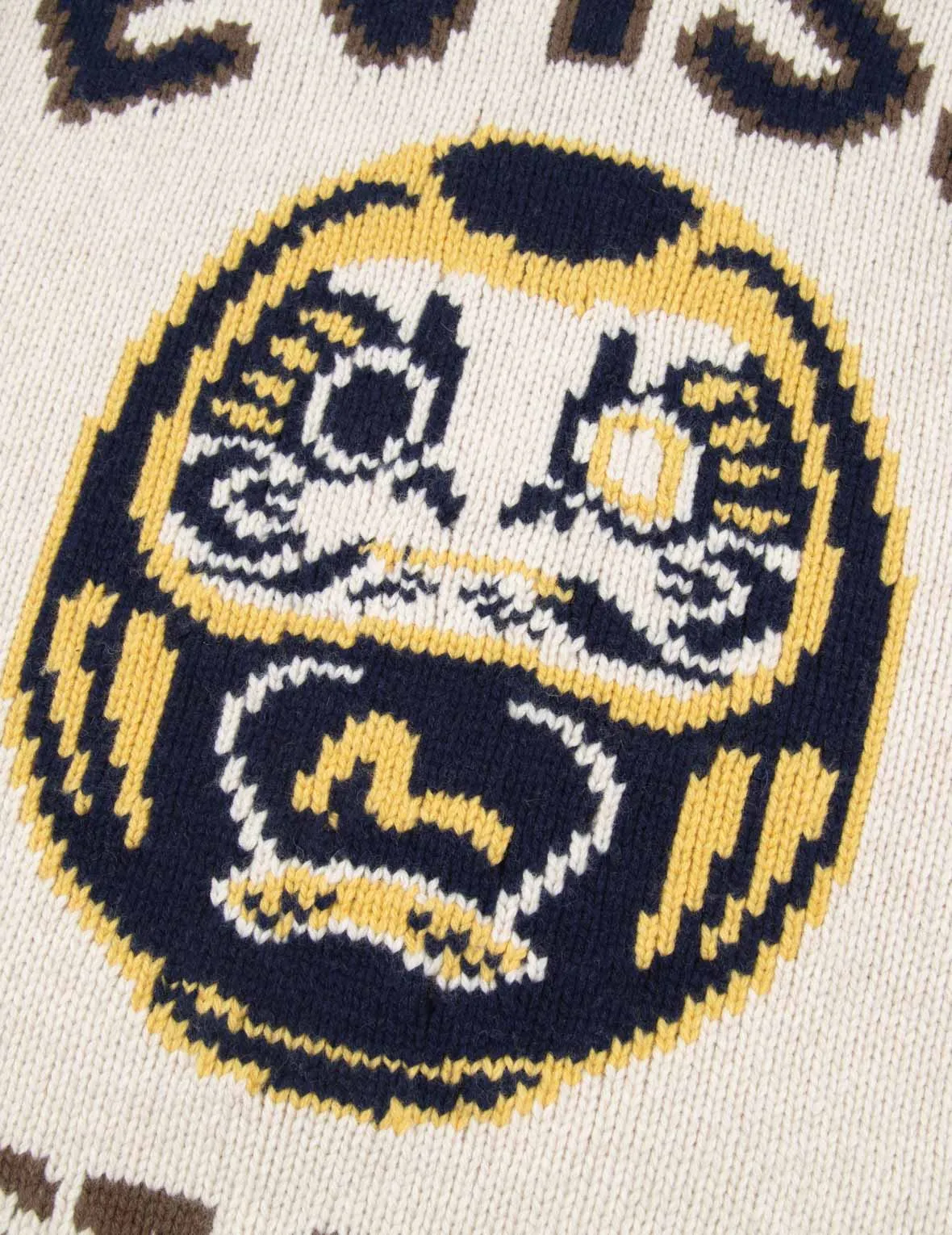 Daruma Intarsia-Knit Zip-up Sweater