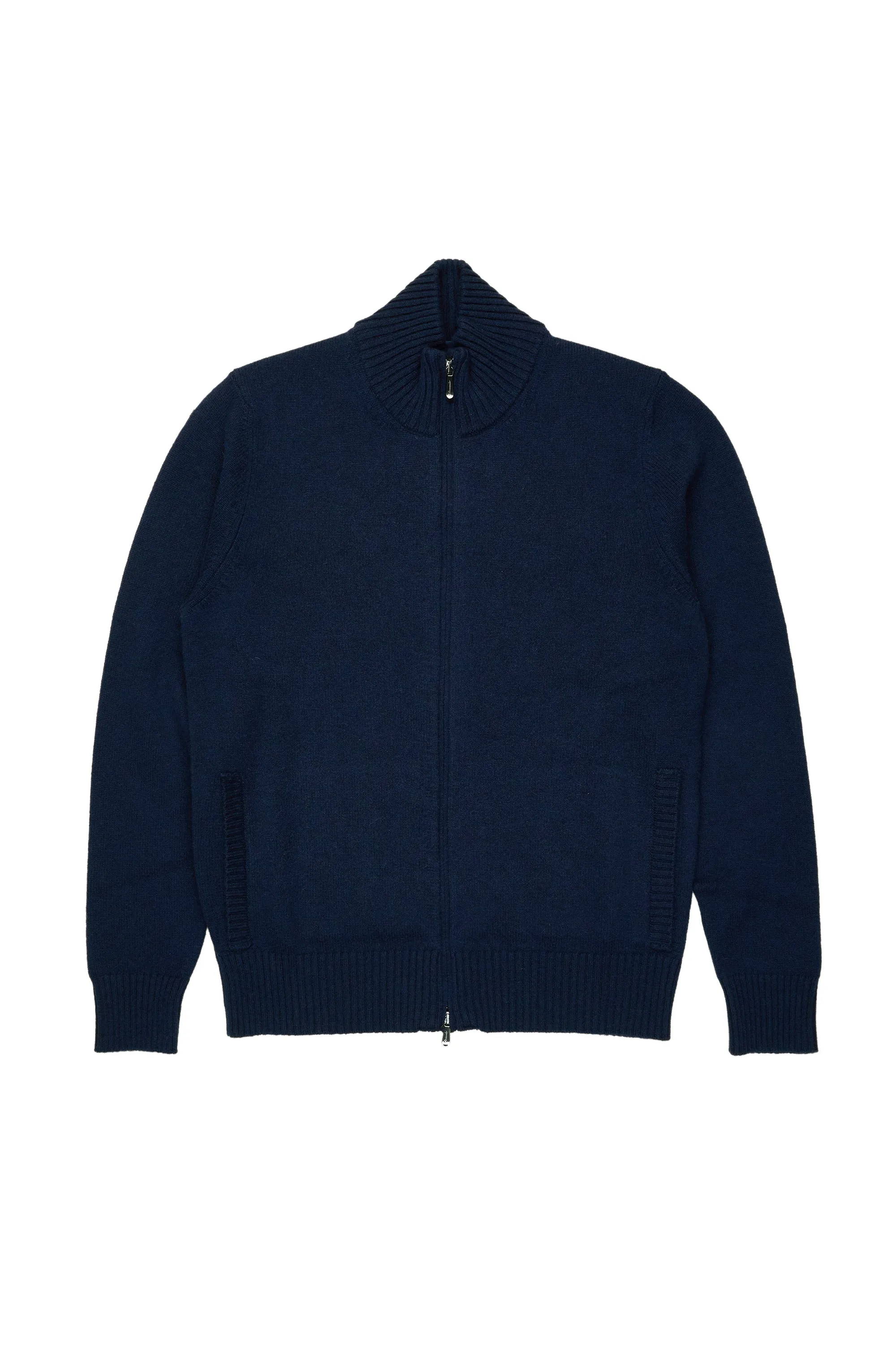 Drumohr Navy Full Zip Cashmere Cardigan