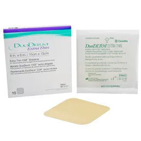 DuoDERM Extra Thin Hydrocolloid Dressings 6 x 6 inch Square, Sterile 10/Box