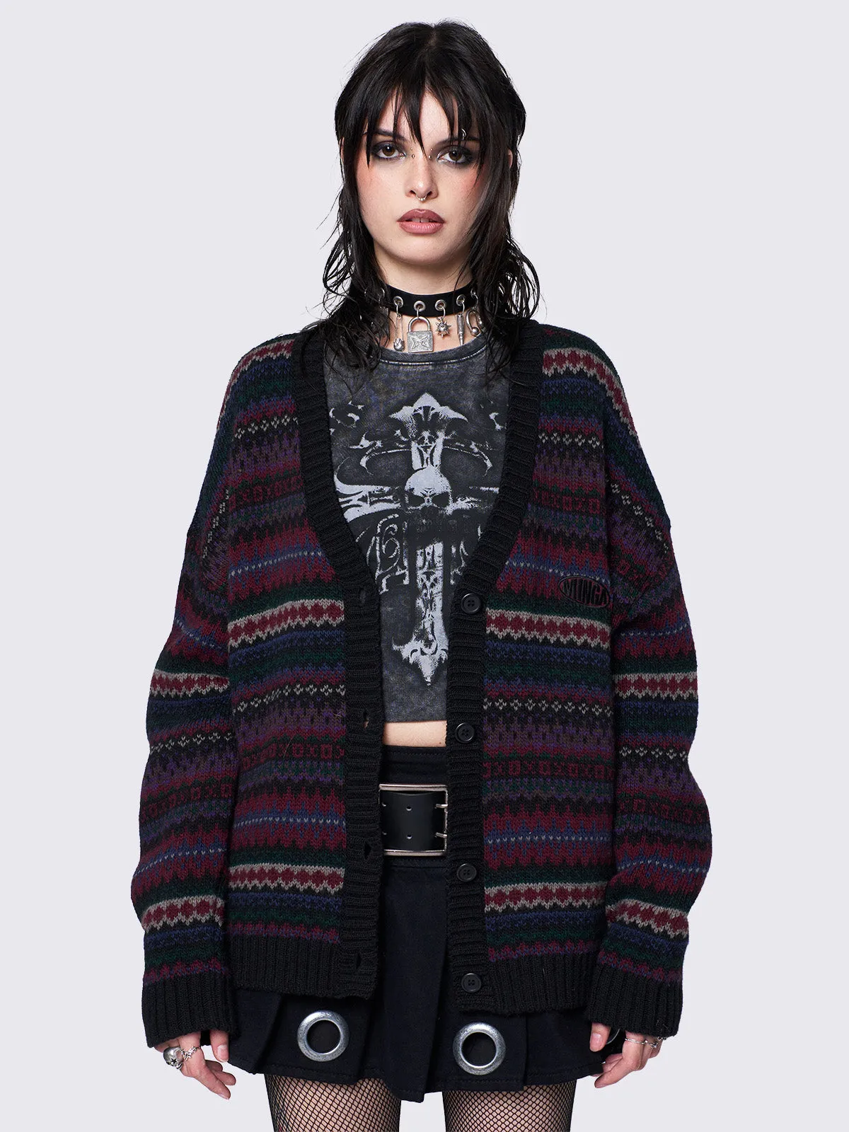 Enya Jacquard Knit Cardigan