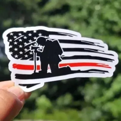 Firefighter Thin Red Line Sticker