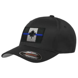 FlexFit Canada Thin Blue Line Flag Hat, Black