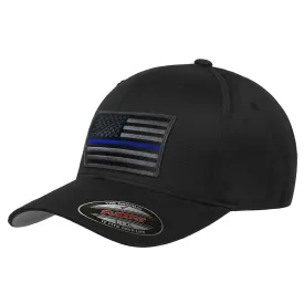 FlexFit Subdued Thin Blue Line Hat, Black