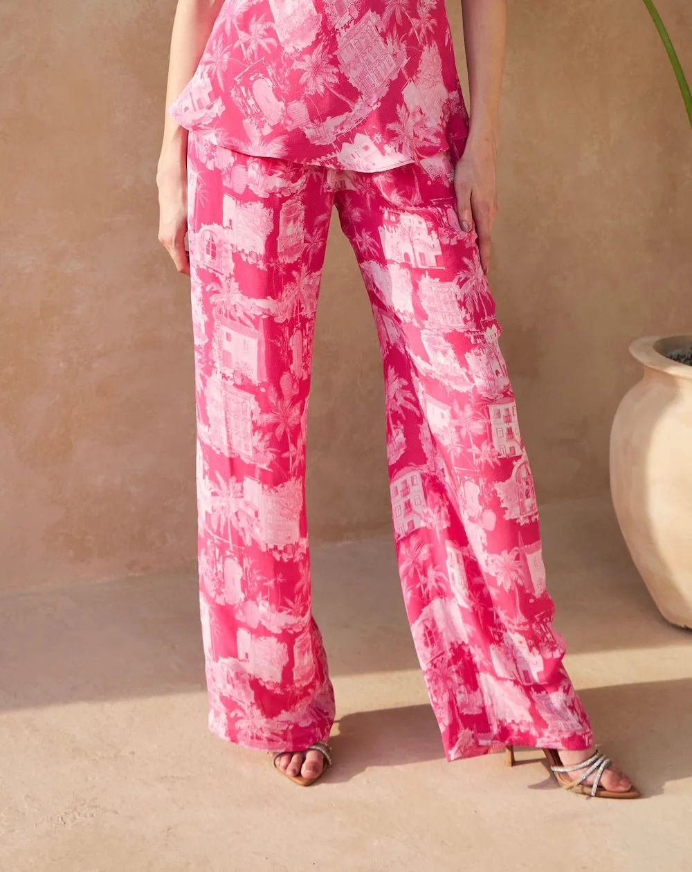 Fucsia Play Larch Wide Leg Silk Pants