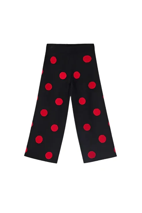 Girl's Red Polka Dot Knit Pants