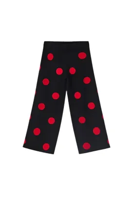 Girl's Red Polka Dot Knit Pants