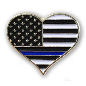 Heart Thin Blue Line Pin