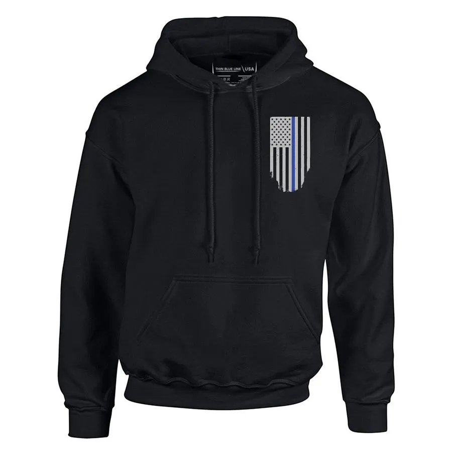 Hoodie - Thin Blue Line American Flag HONOR & RESPECT