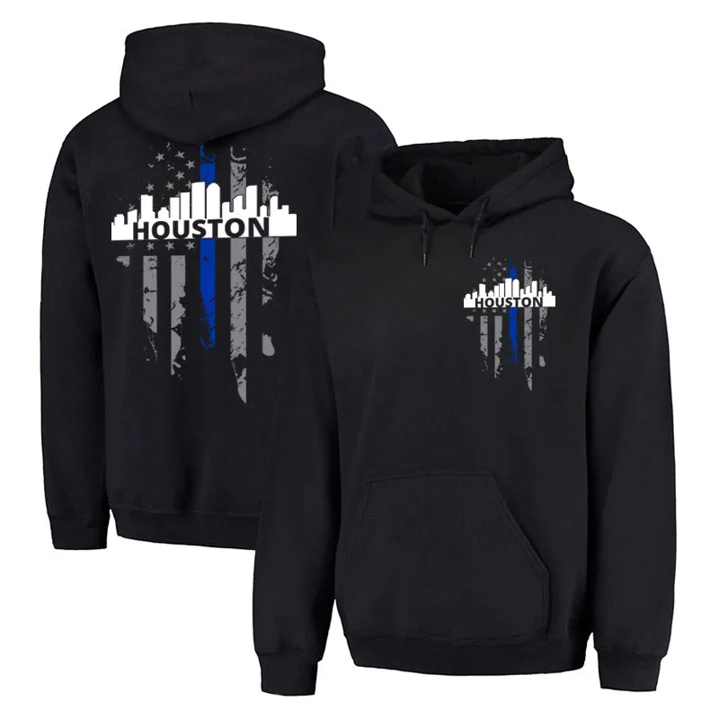 Hoodie - Thin Blue Line Houston Skyline