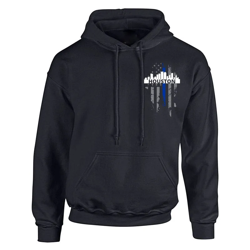 Hoodie - Thin Blue Line Houston Skyline