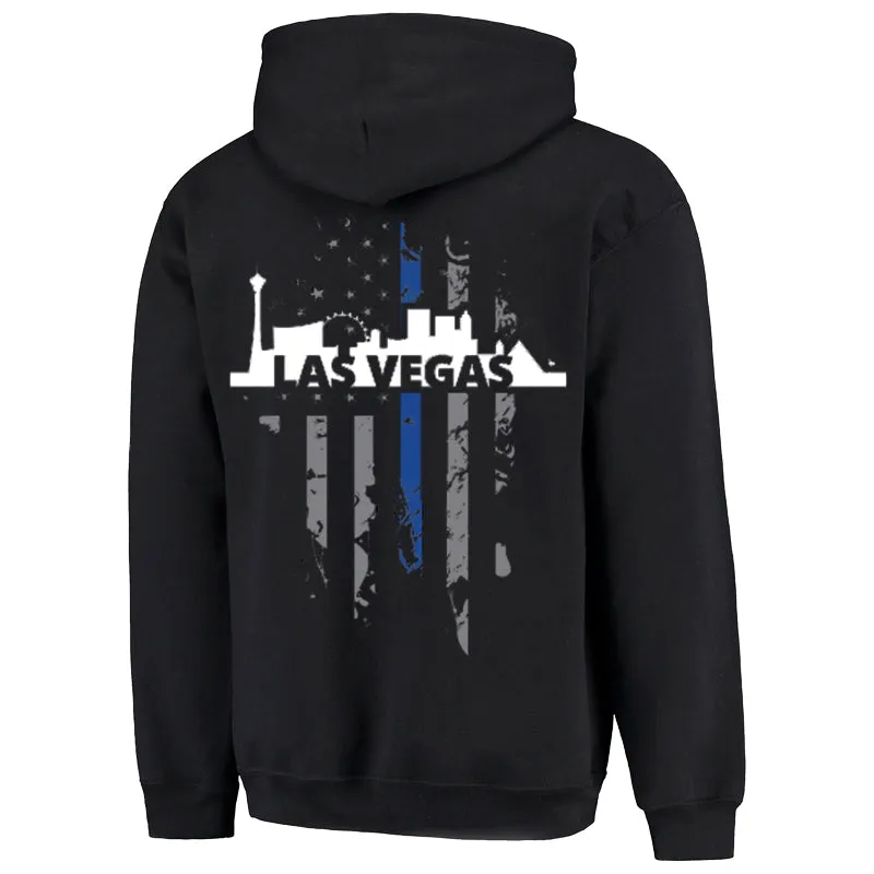 Hoodie - Thin Blue Line Las Vegas Skyline