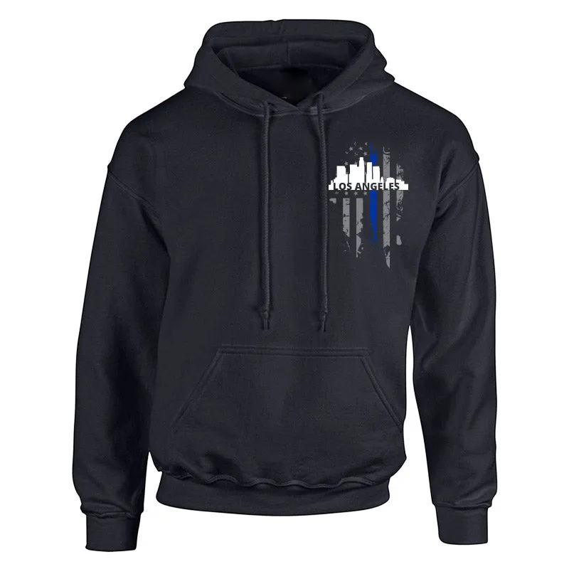 Hoodie - Thin Blue Line Los Angeles Skyline