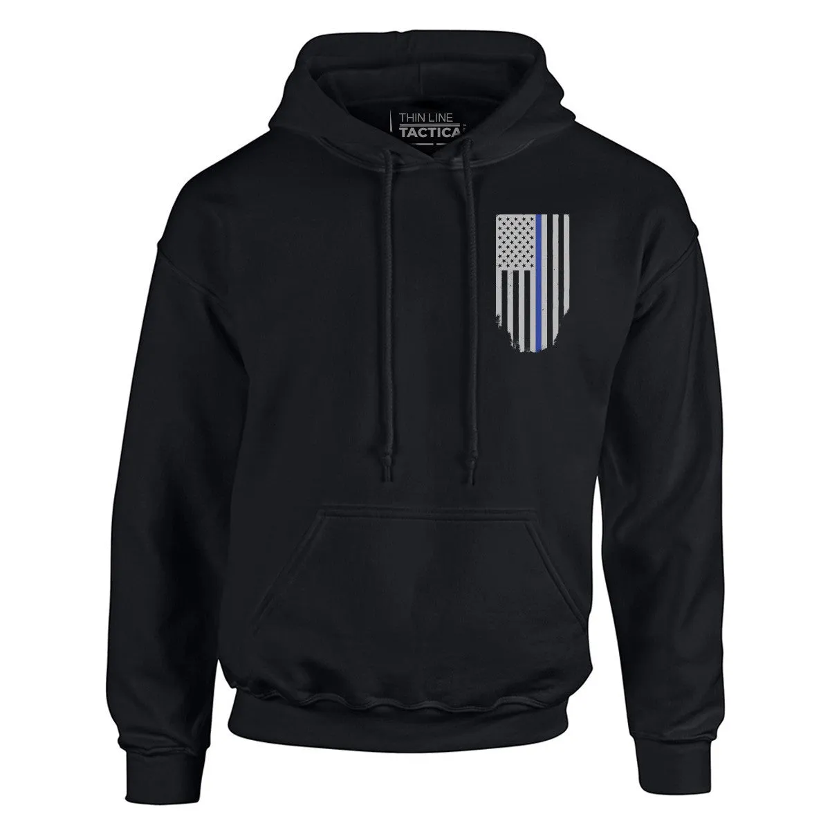 Hoodie Unisex - Thin Blue Line American Flag HONOR & RESPECT