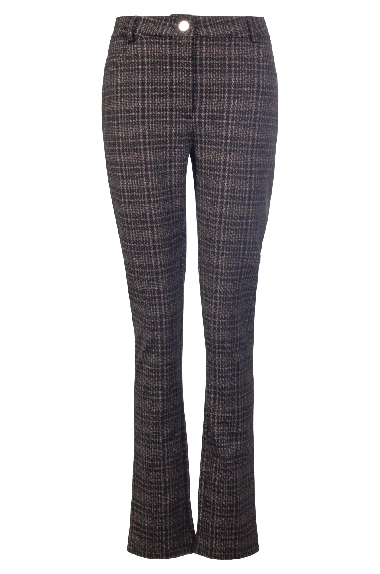 Jacquard Ponti Regular Pants | BLACK/TAUPE | 7817ZZ