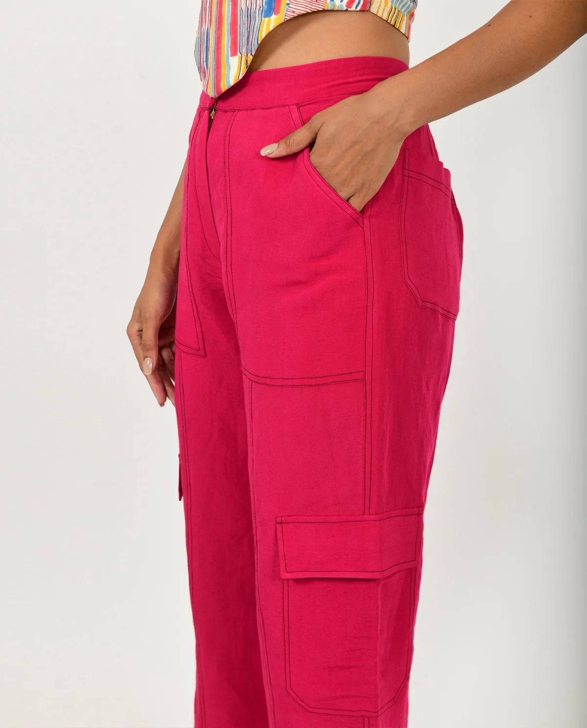 LINEN CORSET WITH CARGO PANTS