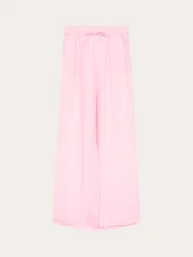 Linen Mix Elastic Waist Pants - Parfait Pink